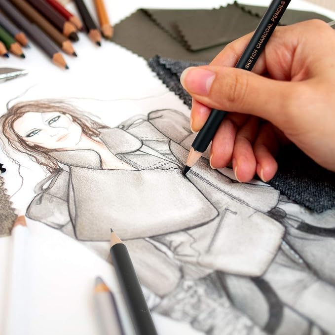 MARKART Professional Charcoal Pencils Drawing Set - Image 6