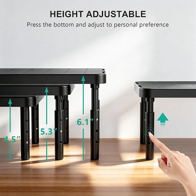 WALI Computer Monitor Stand for Desk, Adjustable Laptop Riser, Desk Monitor - Image 8