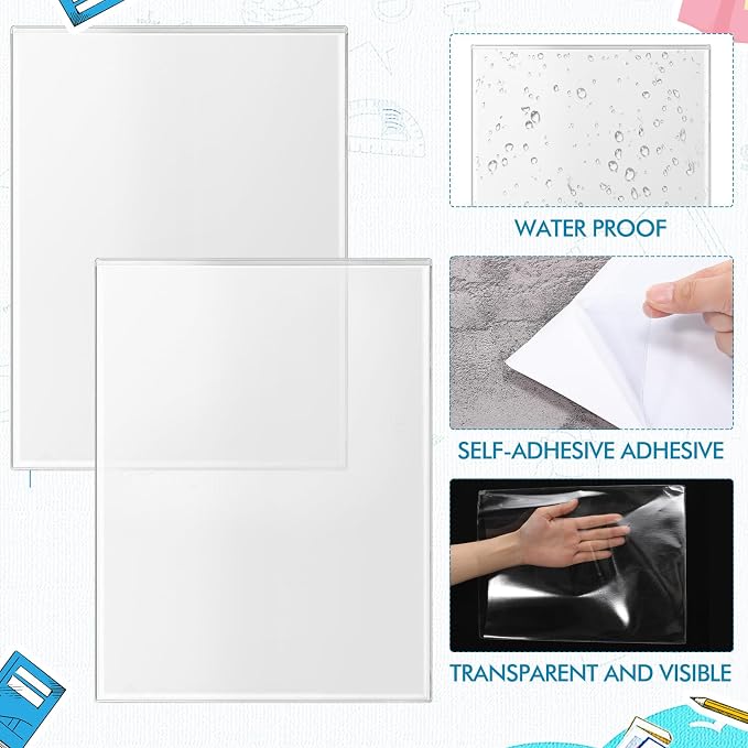 Outus 120 Pcs Self Adhesive Shop Ticket Holders Clear Plastic Sleeves Adhesive - Image 4