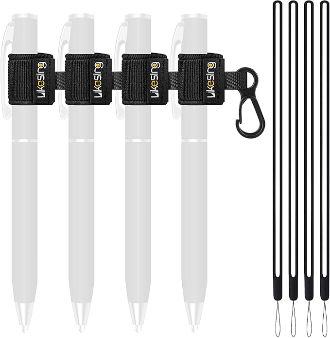 Likesing Pen Holder for Lanyard, 4 Set Elastic Retractable Pencil Holder by Makelifethewayyoulike