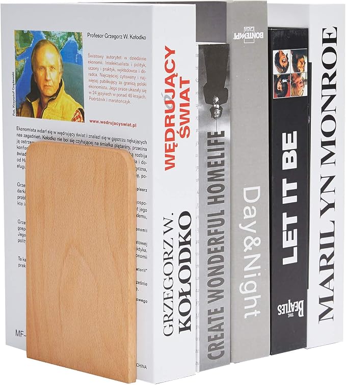 Pandapark Wood Bookends, Non-Skid Bookend - Image 3