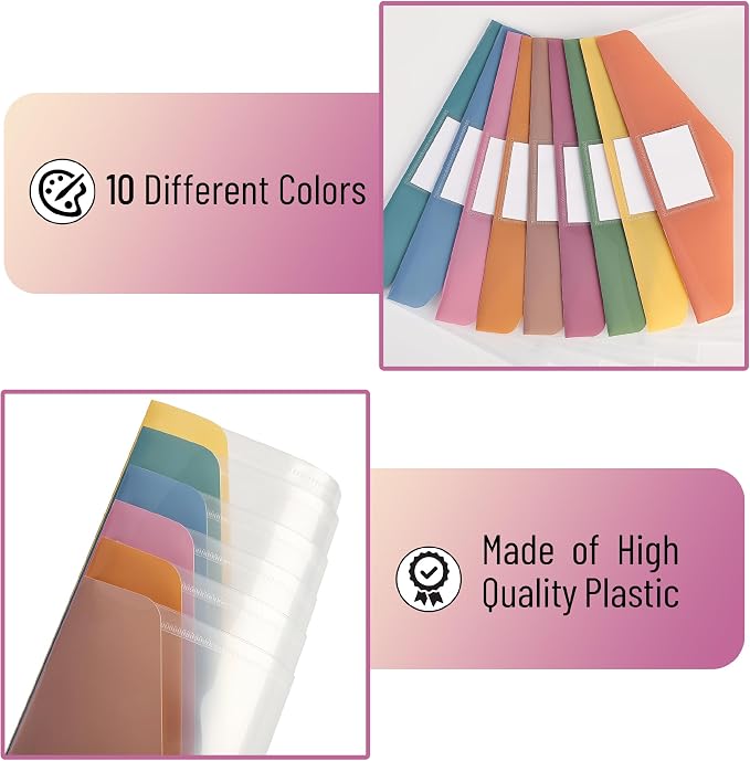 Mr. Pen- Clear Plastic Envelopes File Folders, 20 Pack, Letter Size | Colorful - Image 5