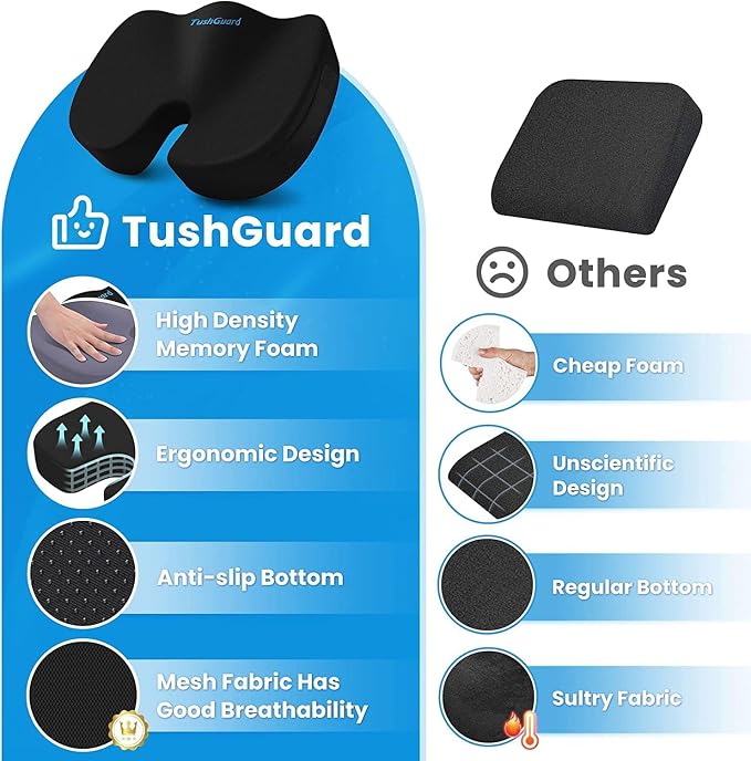 TushGuard Seat Cushion, Office Chair Cushions, Car Seat Cushion, Non-Slip - Image 4