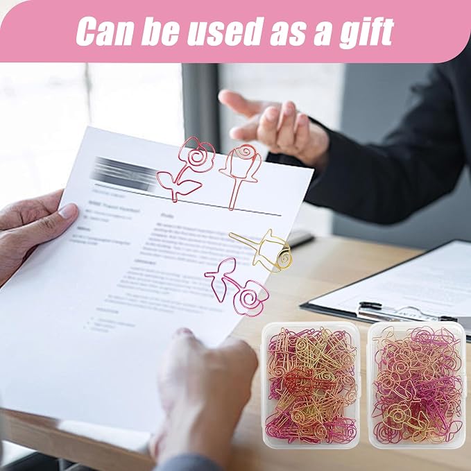 80 Pcs Cute Flower Paper Clips Set, Floral Paper Clips - Image 7
