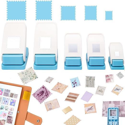 5Pcs Stamp Punch, 1.5x1.25inch/1x0.8inch/0.6x0.5inch Rectangle Postage Stamps by CYFUNDESIGN