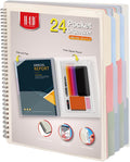 H4D 24 Pocket Morandi Color Spiral Multi Pocket Folder Poly Project Organizer by H4D