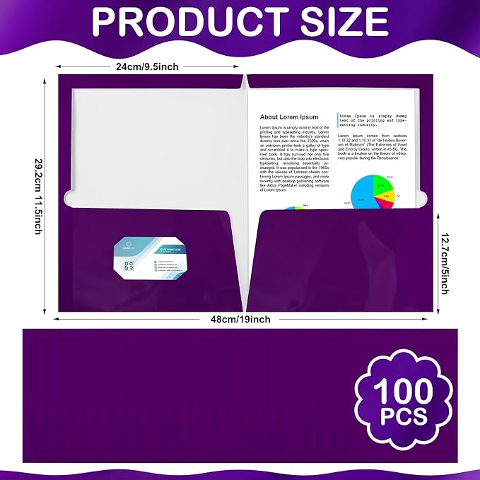 Yeaqee 100 Pack Folders Bulk - Image 2