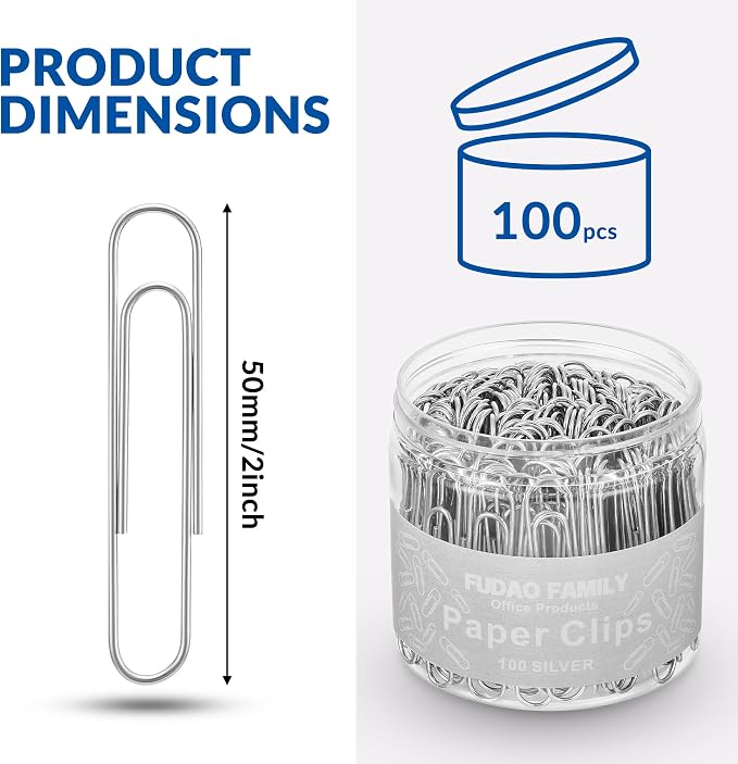 Jumbo Paper Clips, 2 Inch Paper Clip - Image 2