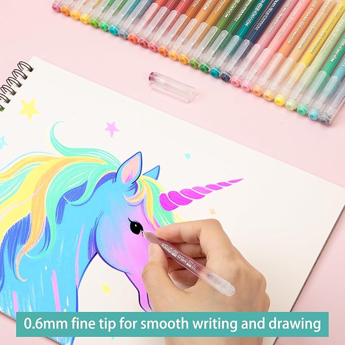 Gel Pens For Coloring, 18 Pack Colored Pens for Black Paper & White Paper - Image 2