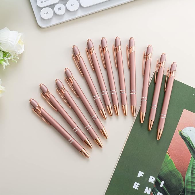 PASISIBICK 12 Pieces Rose Gold Ballpoint Pen - Image 5
