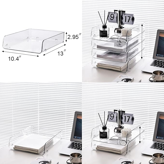 Gagee 4 Pack Paper Organizer for Desk, Office Desk Organizer for Notes - Image 5
