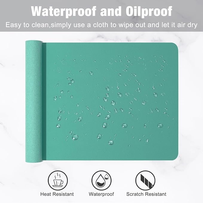 Hsurbtra Desk Pad, 23.6" x 13.8" PU Leather Desk Mat, M Extended Mouse Pad - Image 5