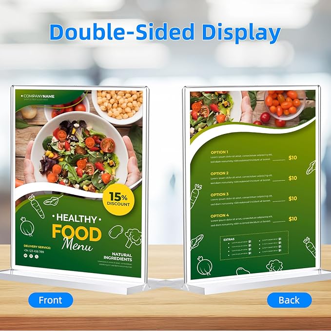 30 Pack Acrylic Sign Holder 8.5 x 11, Double-Sided Clear Sign Holder Plastic - Image 6