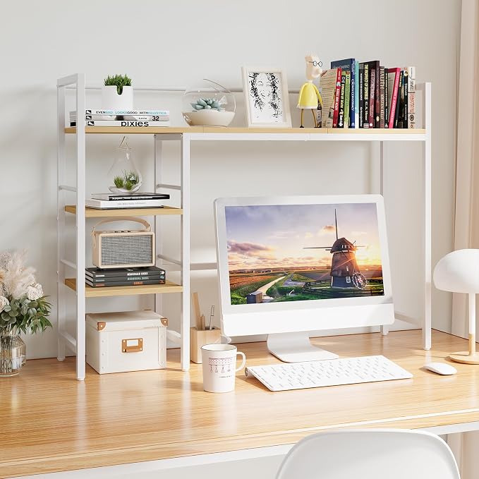 HavenlyYouth Desk Shelf, 38.6 Inch Wood Desk Organizer Shelf - Image 2