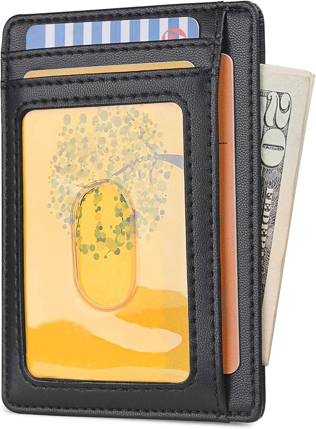 Buffway Slim Minimalist Front Pocket RFID Blocking Leather Wallets - Image 2
