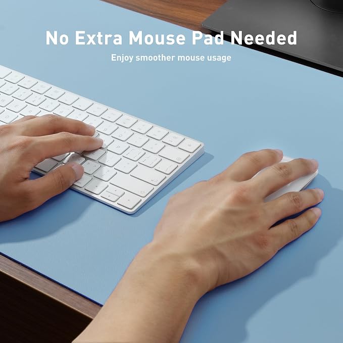 Aothia Faux Leather Desk Mat for Keyboard & Mouse | Creates One Clean Surface - Image 4