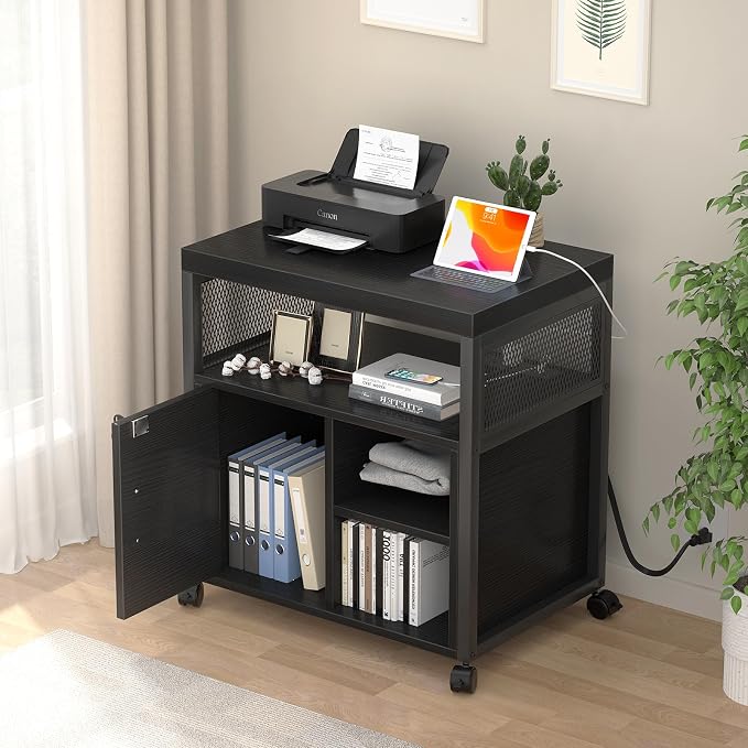 Unikito Lateral File Cabinet, Locking Office Printer Stand - Image 7