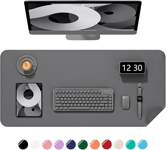 Desk Pad, 35.5" x 17" PU Leather Non-Slip Desk Mat Large Mouse Pad by Niniubye