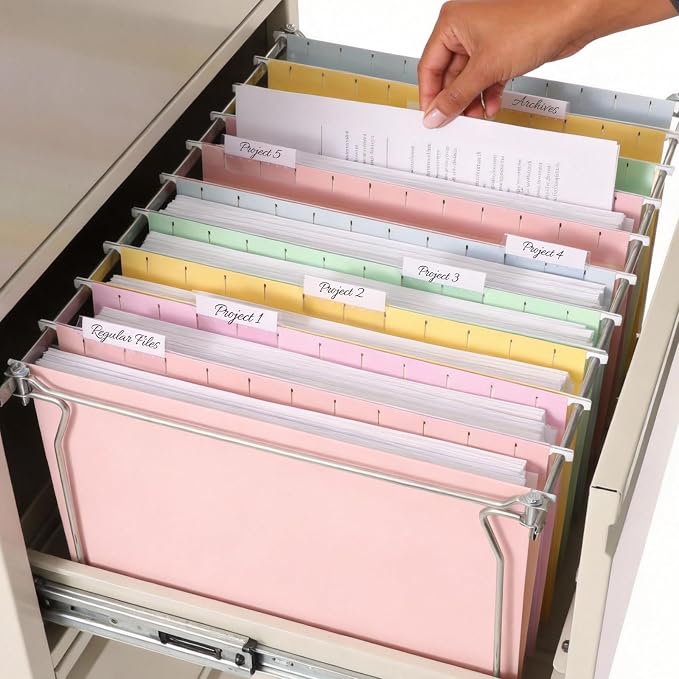 SUNEE Hanging File Folders, 50 Pack Letter Size Hanging File Folders - Image 7