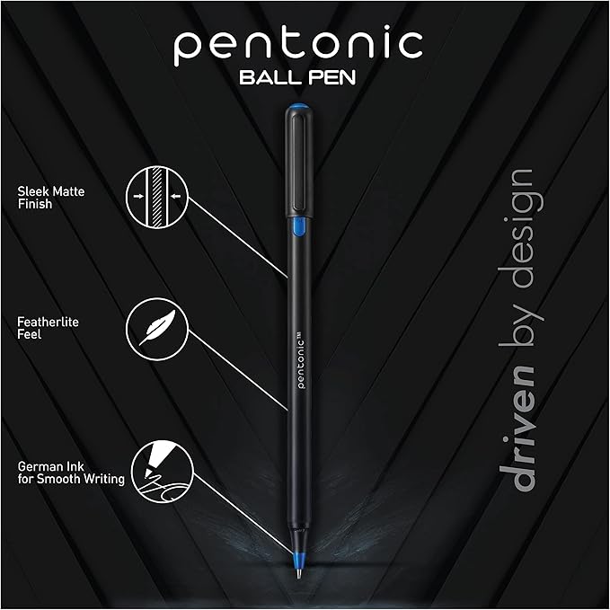Pentonic Ballpoint Pens In Pen Organizer, Bulk 50 Count, 1.0 mm Medium Point - Image 3