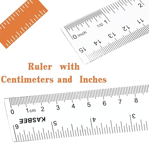 Plastic Rulers, 6 Inch Ruler, Inches and Centimeters - Image 2
