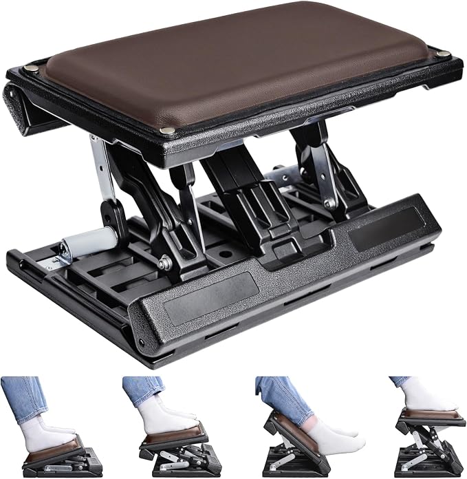 Scalebeard Foot Rest for Under Desk at Work, Height Adjustable Infinite Angle by Scalebeard