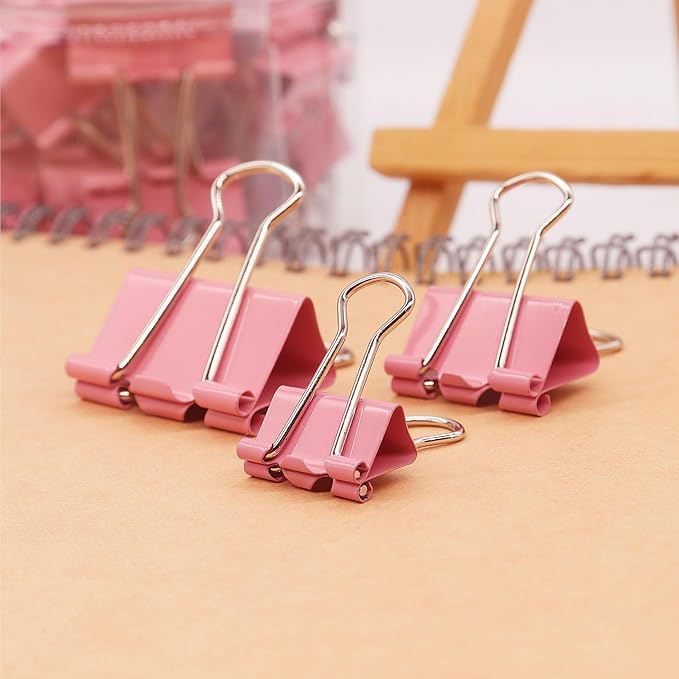Pink Binder Clips Paper Clamps - Image 4