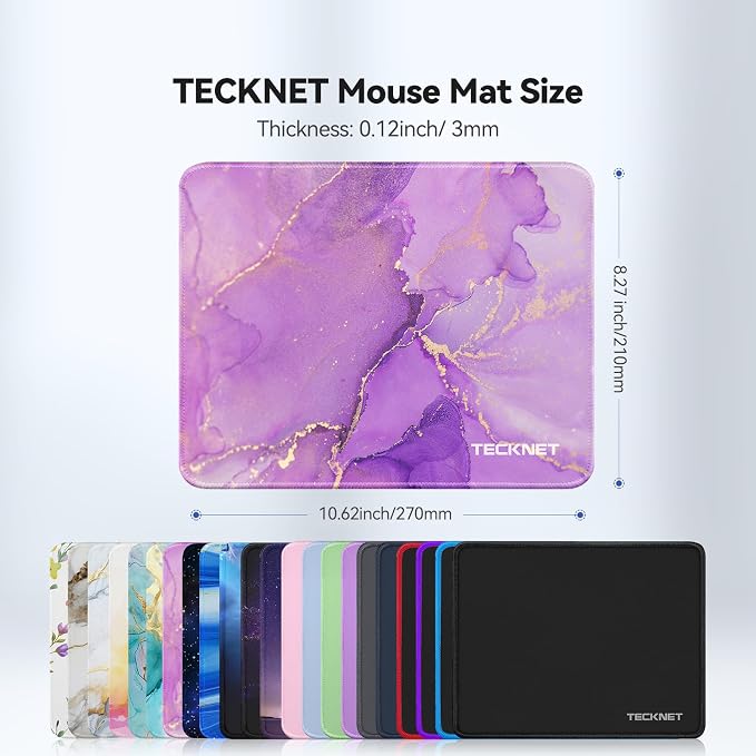 TECKNET Mouse Pad with Anti-fray Stitching, Waterproof Surface & Non-Slip - Image 6