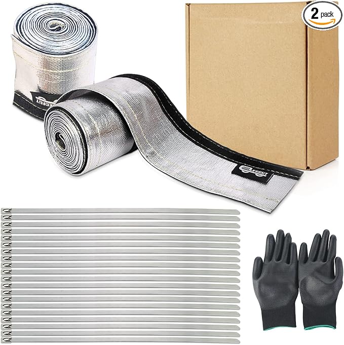 2 Pcs Heat Shroud Sleeve Aluminized Sleeving by LEDAUT