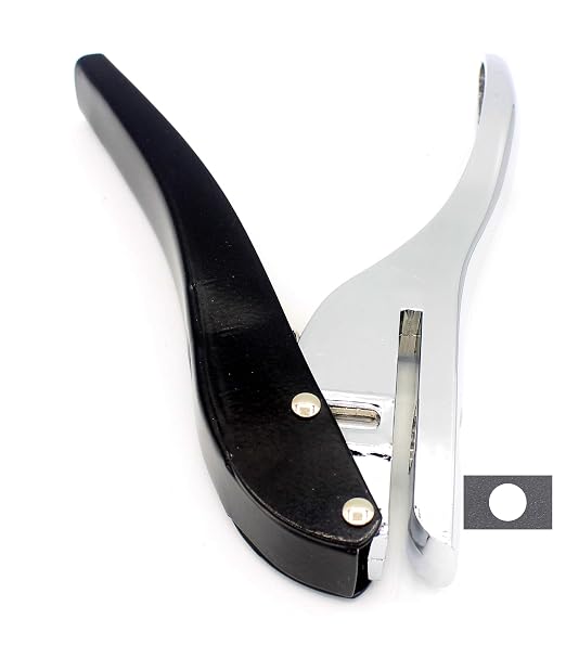 Metal Silver Hand-held 2/5 inch 10mm Round Heavy Duty Single Circle Hole Punch by Kucaa