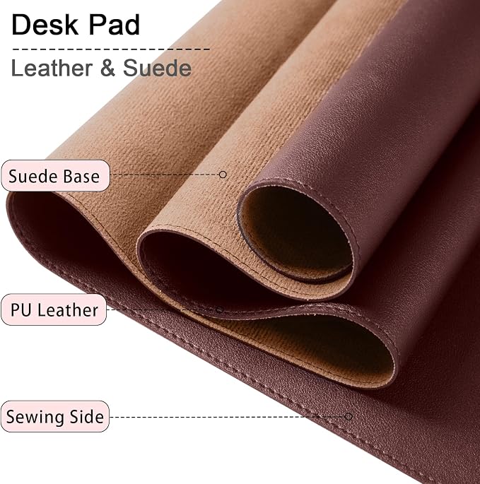 Large Desk Mat 35.4" x 17", PU Leather Desk Pad Protector, Non-Slip Large Mouse - Image 3