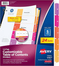 Avery Dividers for 3 Ring Binders, 5 Tabs per Set, Customizable Table of by Avery