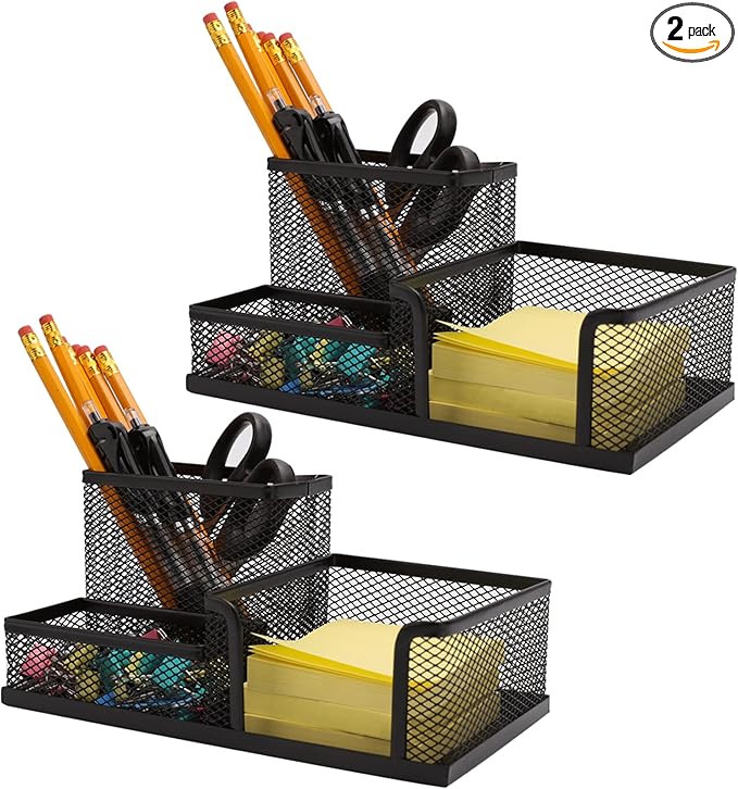 Ludato 2 Pieces Mesh Pen Holder Desk Organizers and Accessories by Ludato