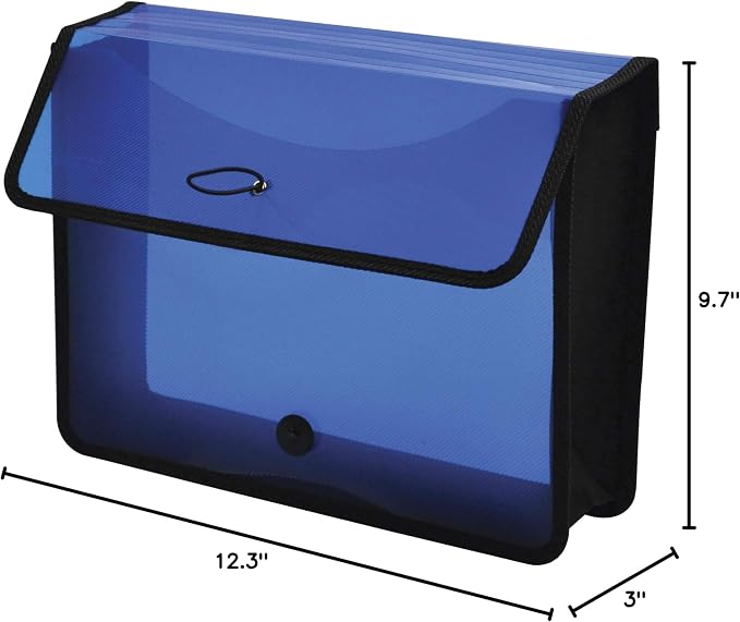 Lion Expand-N-File Poly Expanding Wallet, 3 inch Gusset, Transparent Blue - Image 2