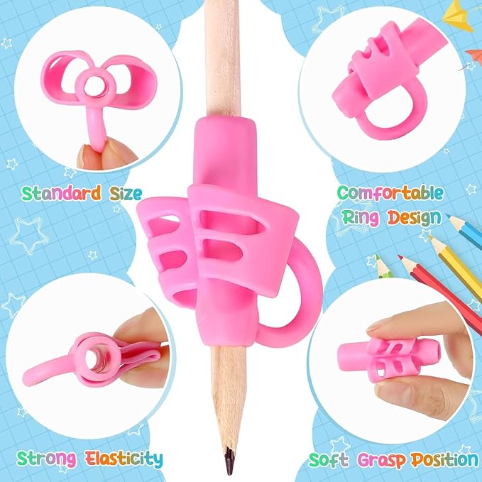 SANNIX 8 Pack Pencil Grips for Handwriting, Pencil Holder Grip Posture - Image 3
