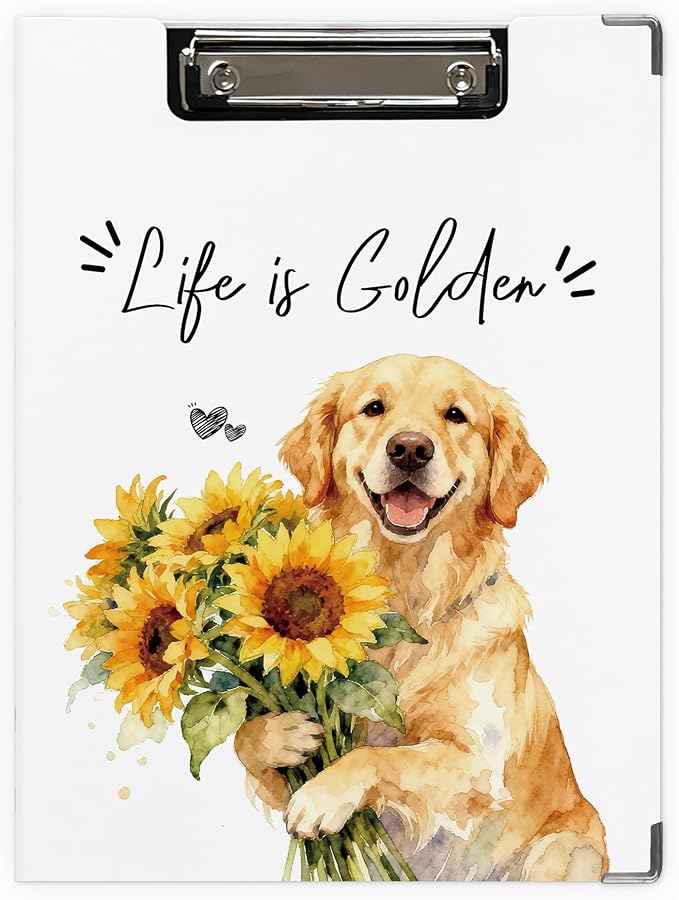 Golden Retriever Clipboard, Sunflower Dog Clipboard by Unknown