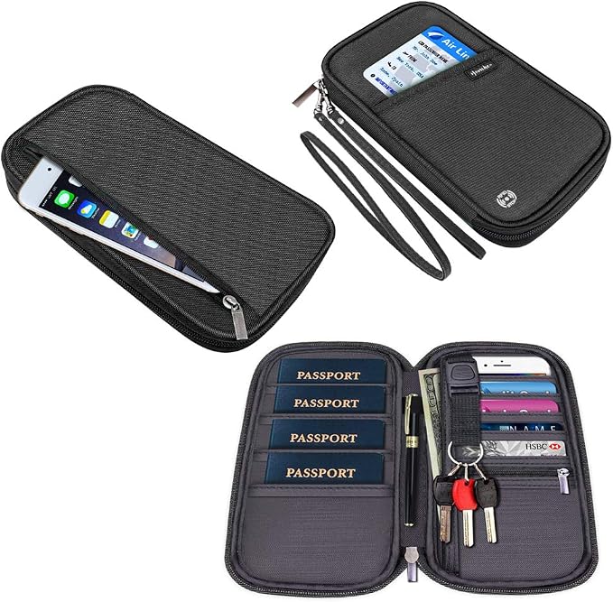 RFID Passport Wallet with Vaccine Card Slot, Family Travel Passport Holder - Image 6