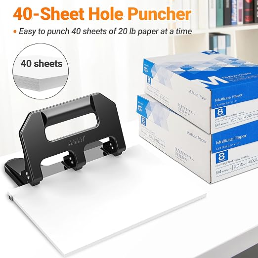 AFMAT HPX1 Heavy Duty 3 Hole Punch, 3 Hole Puncher - Image 2