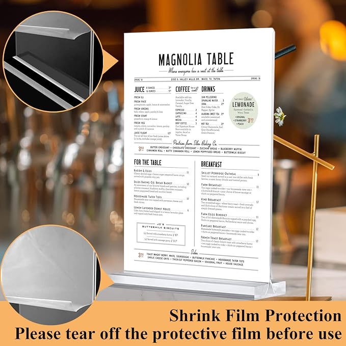 Arrobust 30 Pack Acrylic Sign Holder 8.5 x 11, Double Sided T Shape Flyer Holder - Image 2