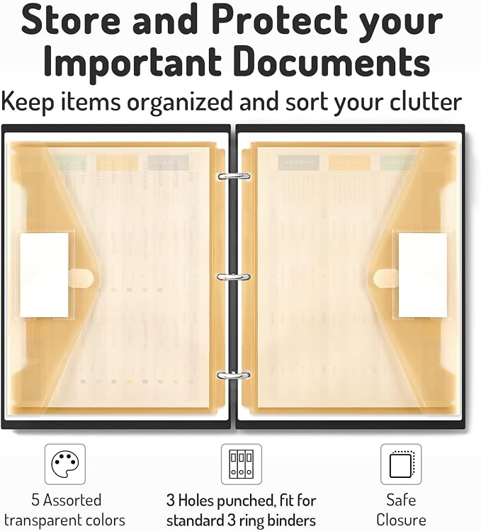 Forvencer Binder Pocket, 24 Pack Super Heavyweight Plastic Folders - Image 3