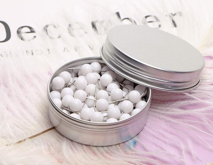 Tupalizy 100PCS 1/4 Inch Small Round Head Map Tacks Pins - Image 7