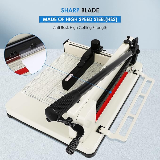 Heavy Duty Paper Cutter, 17 Inch Guillotine Paper Cutter, One Replacement Blade - Image 2