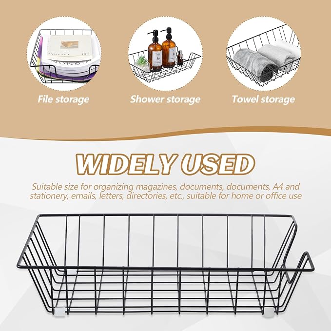 Yeaqee 6 Pcs Letter Tray Wire Paper Trays Stackable File Desk Organizer Metal - Image 4