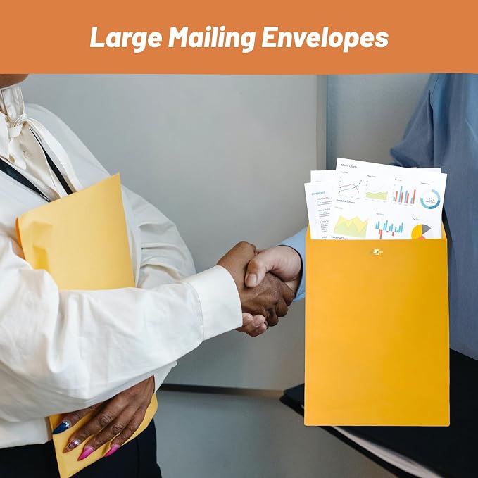 Manila Clasp Envelopes 10x13 100 Pcs, Creebe Large Brown Yellow 10 x 13 - Image 6