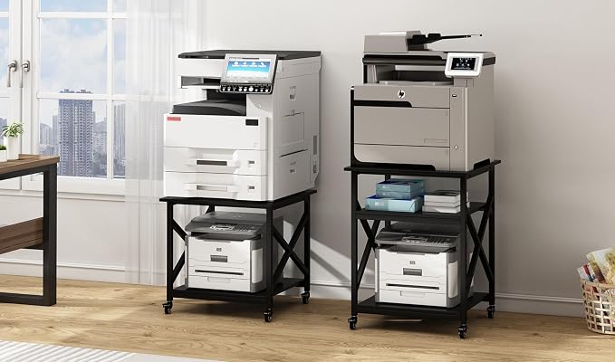 Fannova 2 Tier Large Printer Stand, 23.6 x 23.6 x 22.6 Inches Square Printer - Image 9