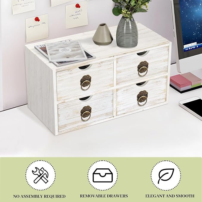 Wood Desk Organizer, Tabletop Storage Organization Box - Image 7
