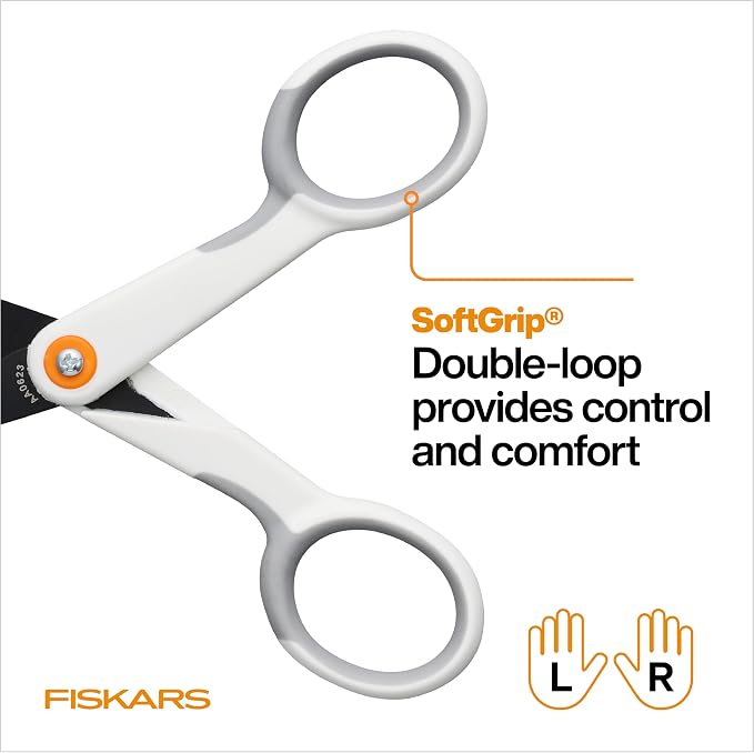 Fiskars Micro Trip Scissors, SoftGrip Precision Cutting Shears, Non-Stick - Image 4