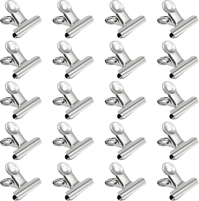 Bonsicoky 10 Pack Sliver Bulldog Clips, 2.6 inch / 65mm Mini Metal Hinge Clips - Image 2