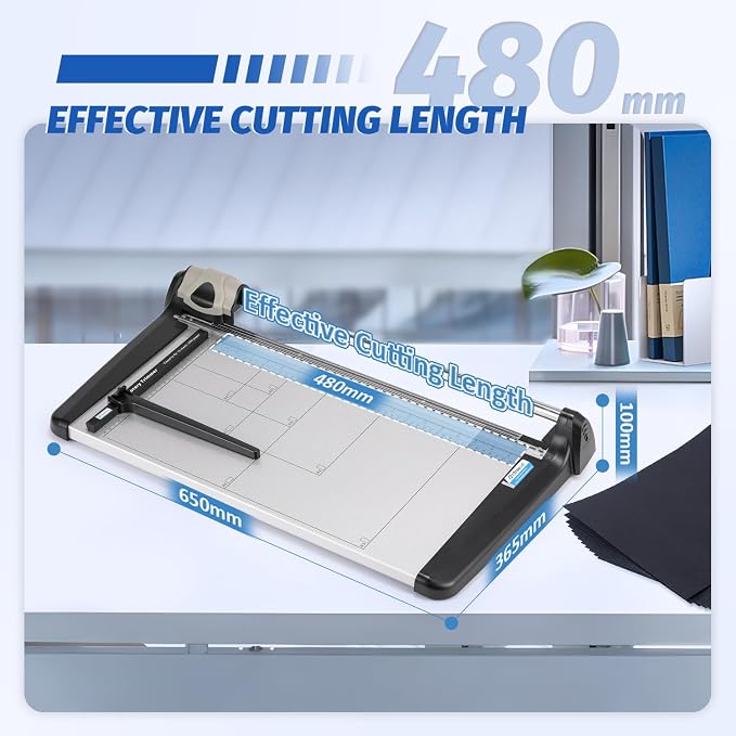 Rotary Paper Trimmer, 15 Sheets Heavy Duty Paper Trimmer, 480mm Cutting Length - Image 4