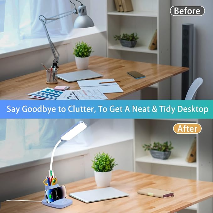 Small Desk Lamp, Wireless Charger LED Desk Lamps - Image 5